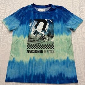 Abercrombie Kids Size 13/14 Blue Green Graphic Tee